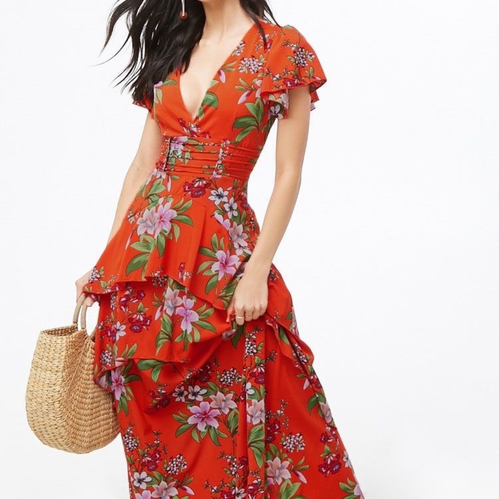 Forever 21 Floral Tiered Maxi Dress